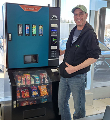 free vending machine for happy staff and happy customers at client location