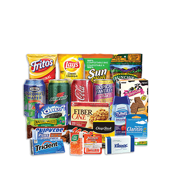 vending machines with many stock options like snacks, drinks, or products