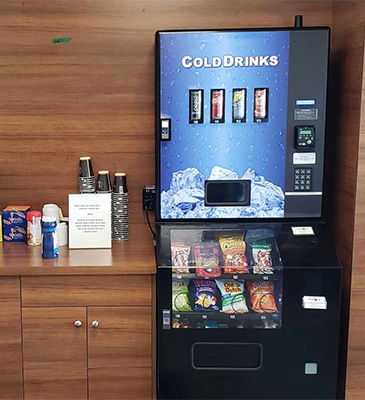 free vending machine for happy staff and happy customers at client location