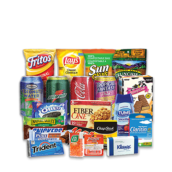 vending machines with many stock options like snacks, drinks, or products